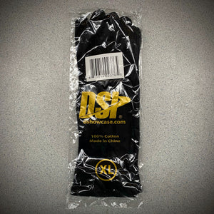 DSI Black Long Wristed Cotton Gloves (size xs-2xl)