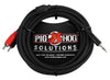 Pig Hog Solutions PBS3R10 10FT Stereo Breakout Cable, 3.5MM TO Dual RCA