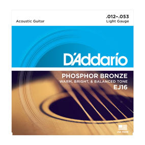 EJ16 Phosphor Bronze Acoustic Guitar Strings, Light, 12-53