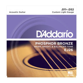 EJ26 Phosphor Bronze Acoustic Guitar Strings, Custom Light, 11-52