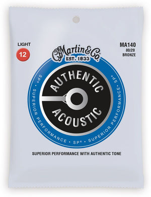 Martin & Co MA140 Acoustic Authentic Bronze Light Acoustic Guitar Strings