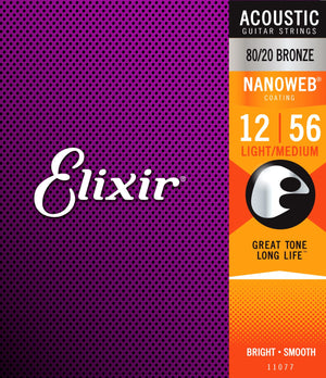 Elixir Nanoweb 12-56 Light/Medium Acoustic Strings
